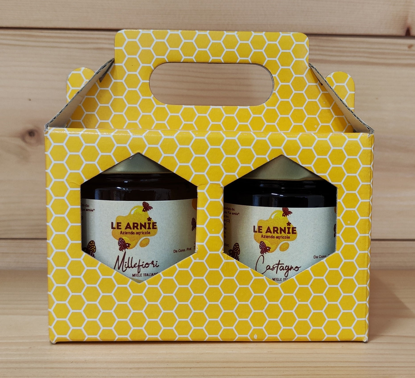 Confezione regalo due vasetti da 250g miele di Millefiori e Castagno
