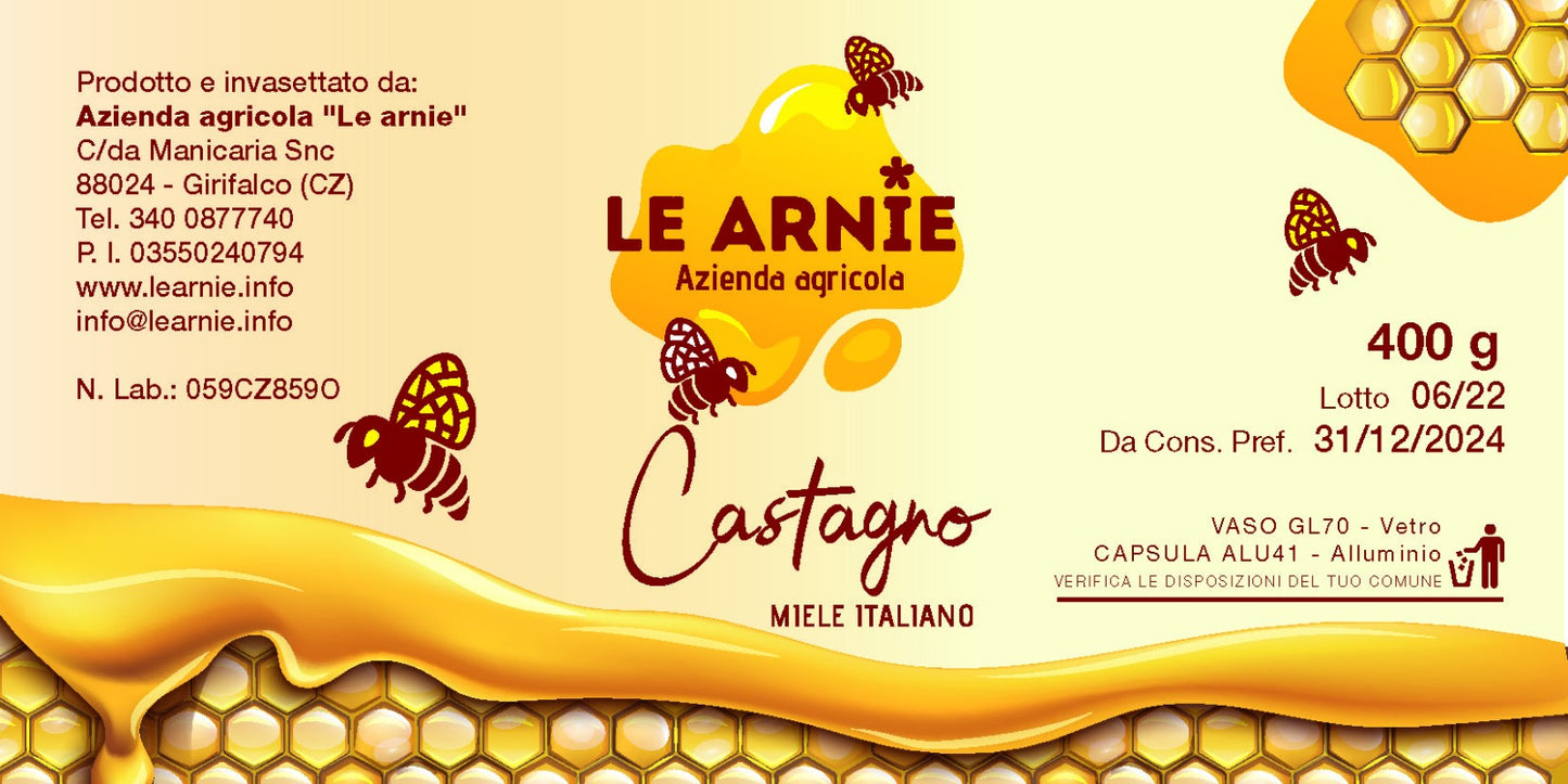 Miele di Castagno - Vasetto 400gr Azienda Agricola Le Arnie